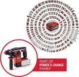 Einhell Martillo percutor a batería HEROCCO Power X-Change, Li-Ion, 18 V, 2.2 Joule, 18 Nm, motor sin escobillas, mecanismo impacto neumático, toma SDS+, incl. E-box, sin batería ni cargador