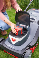AL-KO Cortacésped con batería de 36 V, 3,25 Li Easy, Ancho de Corte de 32 cm, Ajuste de Altura de Corte Central, Caja de plástico de 35 L, sin batería/Cargador