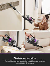 EUREKA Stylus Elite Aspiradora sin Cable con Estación de Autovaciado, 24000Pa, Bolsa 3 L, 60 Min de Autonomía, Cepillo Antienredos, Faro LED, Batería Desmontable