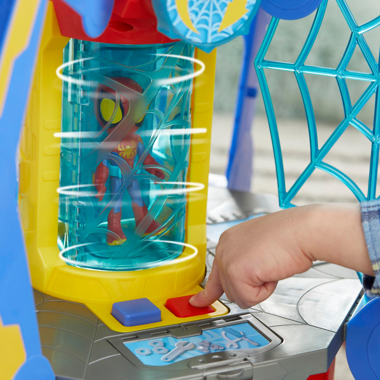 SPIDEY AND HIS AMAZING FRIENDS Marvel Aracnocuartel de los Web-Spinners - Set de Juego Infantil con Figura de Spidey, vehículo y Accesorios