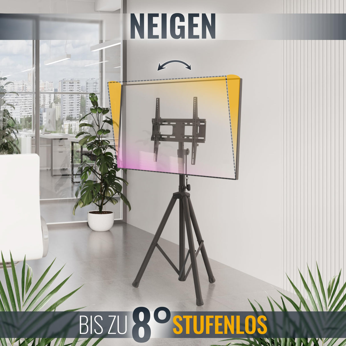 RICOO Soporte TV Base de pie Pedestal Suelo Televisión 32-55" (81–140cm) FS0844 Tripode Inclinable Televisor LED/LCD VESA 200x200-400x400