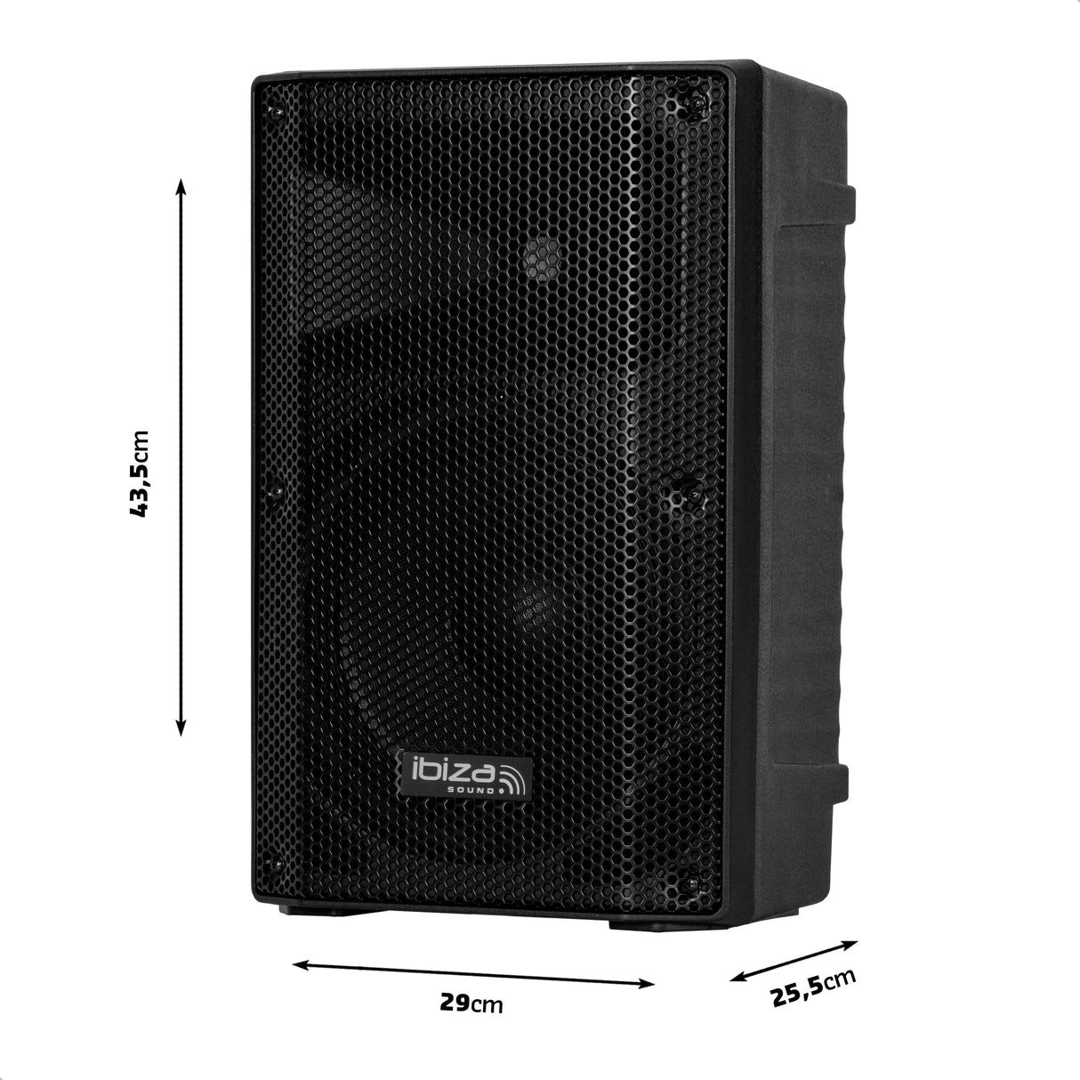 Ibiza - XTK10-MKII - Altavoz SONO pasivo de 10"/25cm - Tweeter de compresión de 25mm - Sistema Bass Reflex - Asa y ruedas - NUEVA VERSIÓN - Negro - Fiestas, Eventos, Discotecas, Conferencias