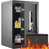 VEVOR Caja fuerte de seguridad de acero, 2.2 pies cúbicos, cerradura de teclado digital y huellas dactilares, bolsa ignífuga, protege dinero en efectivo, oro, joyas, documentos, 15.8 x 13 x 23.6