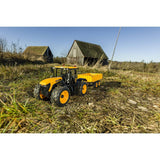 Carson 500907654 1:16 RC Tractor JCB con Remolque 2.4G 100% RTR - Vehículo de Control Remoto, Tractor con Funciones Luz y Sonido