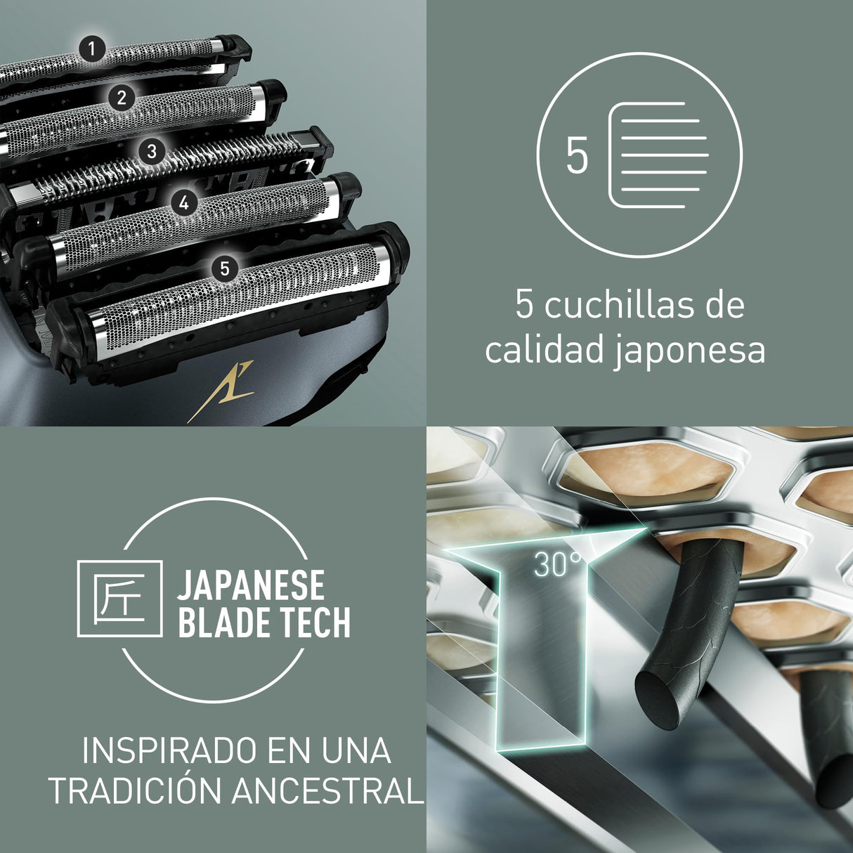 Panasonic Series 800 ES-LV97 Afeitadora en seco y húmedo, cabezal de 5 capas con motor lineal