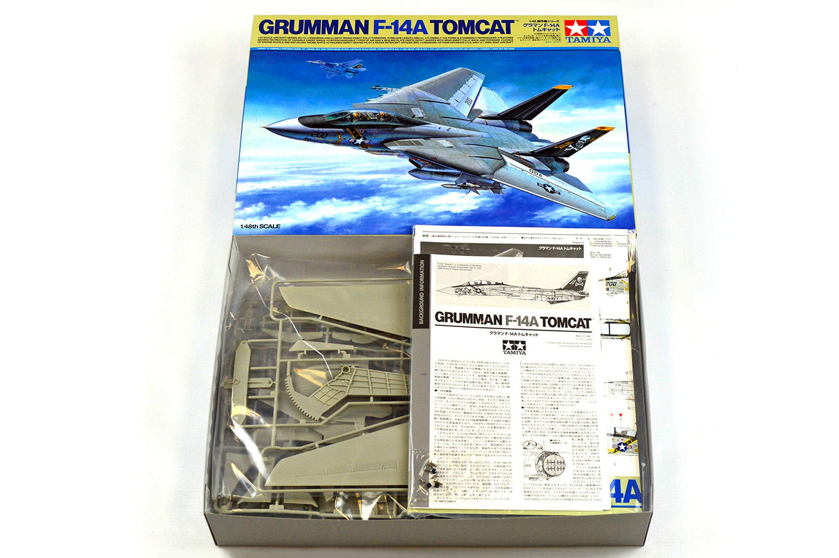 TAMIYA TAM61114 1/48 Grumman F-14A Tomcat Kit de avión de plástico, Azul Marino, a partir de 13 años