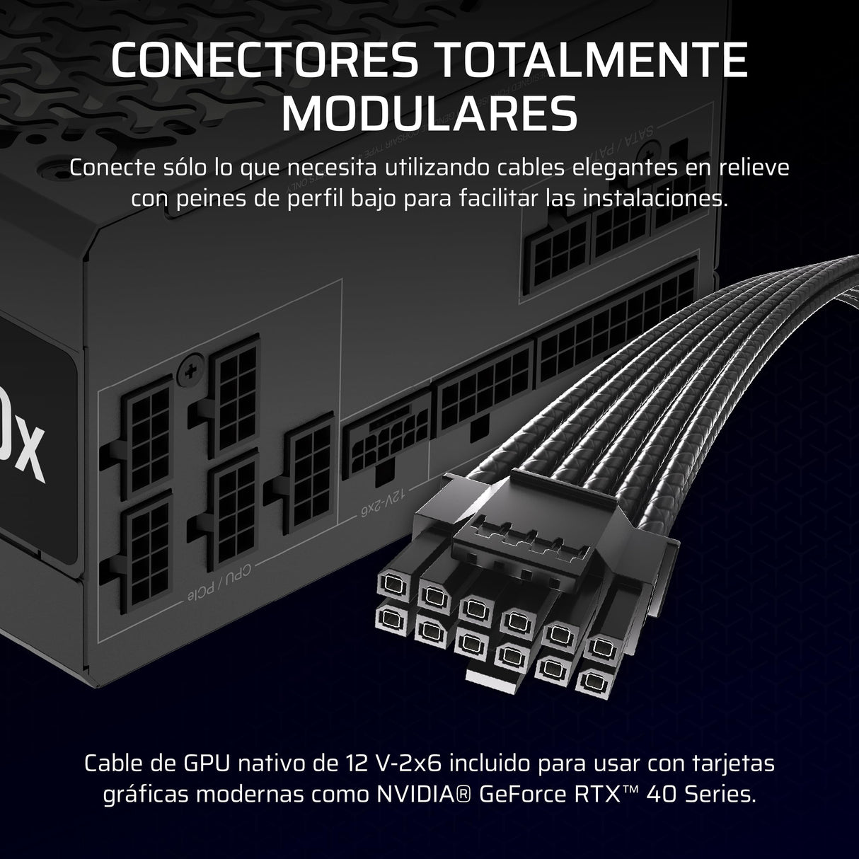 CORSAIR RM850x Fuente de Alimentación ATX Totalmente Modular de Bajo Ruido – Compatible con ATX 3.1 – Compatible con PCIe 5.1 – Eficiencia Cybenetics Gold – Conector 12V–2x6 Nativo – Negro