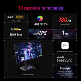 ASUS ROG Strix XG259CS - Monitor Gaming USB Tipo-C de 24.5 Pulgadas, 1920x1080, 180Hz, 1ms (GTG), Fast IPS, ELMB Sync, G-Sync, Soporte para trípode, DisplayWidget Center
