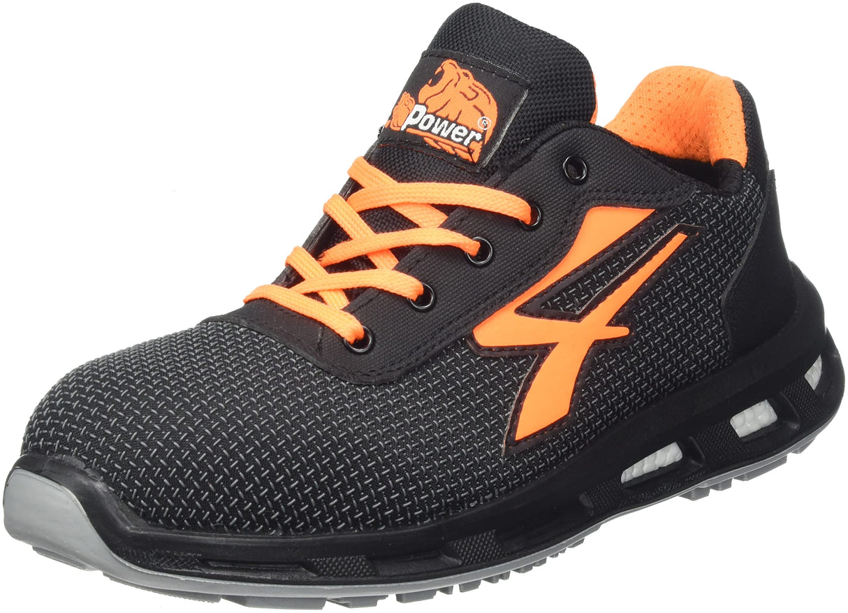 U-Power - Baskets de sécurité basses anti abrasion et hydrofuges KINDLE - Environnements humides - S3 CI SRC 44 Noir / Orange