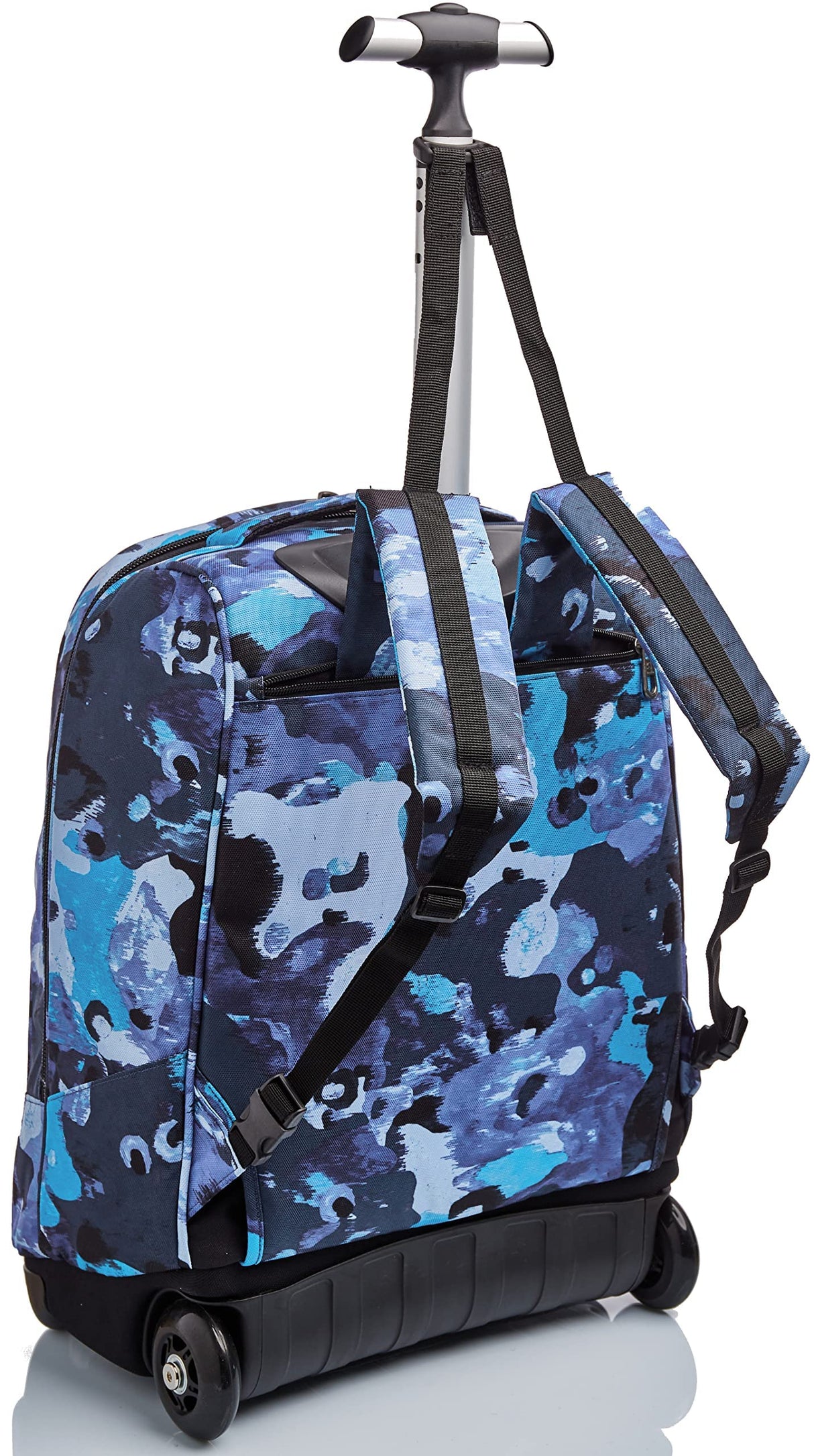 Invicta Mochila con Ruedas CAMO SHADE, Azul Camuflaje - Mochila 2 en 1, Mochila Escolar con Carro, Crossover System - Bolso Escolar Niños, Niñas y Adolescentes , Unisex - Maxi Capacidad