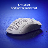 HyperX Pulsefire Haste - Ratón inalámbrico para juegos - Ultraligero, 62g, 100 horas de duración de la batería, 2,4 GHz inalámbrico, carcasa de panel de abejas, diseño hexagonal - Blanco/Rosa