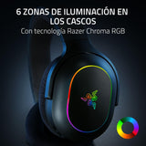 Razer Barracuda X Chroma - Auriculares inalámbricos para Juegos multiplataforma con 6 Zonas Chroma RGB (SmartSwitch Hyperspeed y Bluetooth, Altavoces de 40mm, micrófono Desmontable) Negro