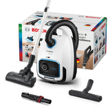 Bosch BGB6SIL1 - Serie, 6 Aspirador ProSilence Blanco de Bolsa, Recoge Cable automático, 4 L, iluminación LED