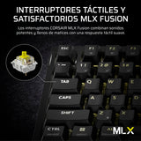 Corsair K65 Plus Wireless 75% RGB Teclado Mecánico para Juegos Intercambiable en Caliente – Interruptores Táctiles MLX Fusion Prelubricados – PBT Keycaps – QWERTY ES – Negro