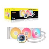 CORSAIR iCUE Link Titan 360 RX LCD Refrigeración Líquida de CPU – Motor de Refrigeración FlowDrive – Intel LGA 1851/1700, AMD AM5/AM4 – 3X RX120 RGB Ventiladores – iCUE Link Hub Incluido – Blanco