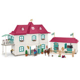 Schleich Horse Club 42551 — Casa de Campo y Establo Lakeside, 192 Piezas — Casa de Muñecas con Muchos Detalles — Animales de Juguete Coleccionables — Juguetes para Niños de 5 Años o Más