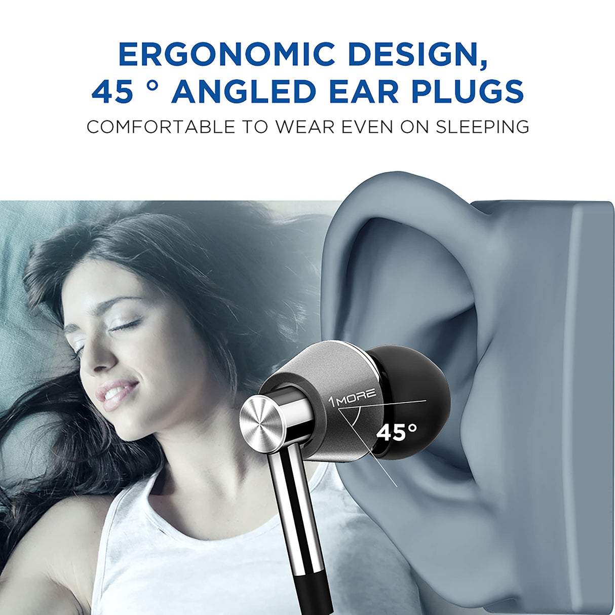 1MORE Triple Driver E1001 Auriculares In-Ear con Micrófono/Remoto, Auricular con 3,5 mm Jack, Sonido Hi-Res, Auriculares HiFi estéreo Sonido