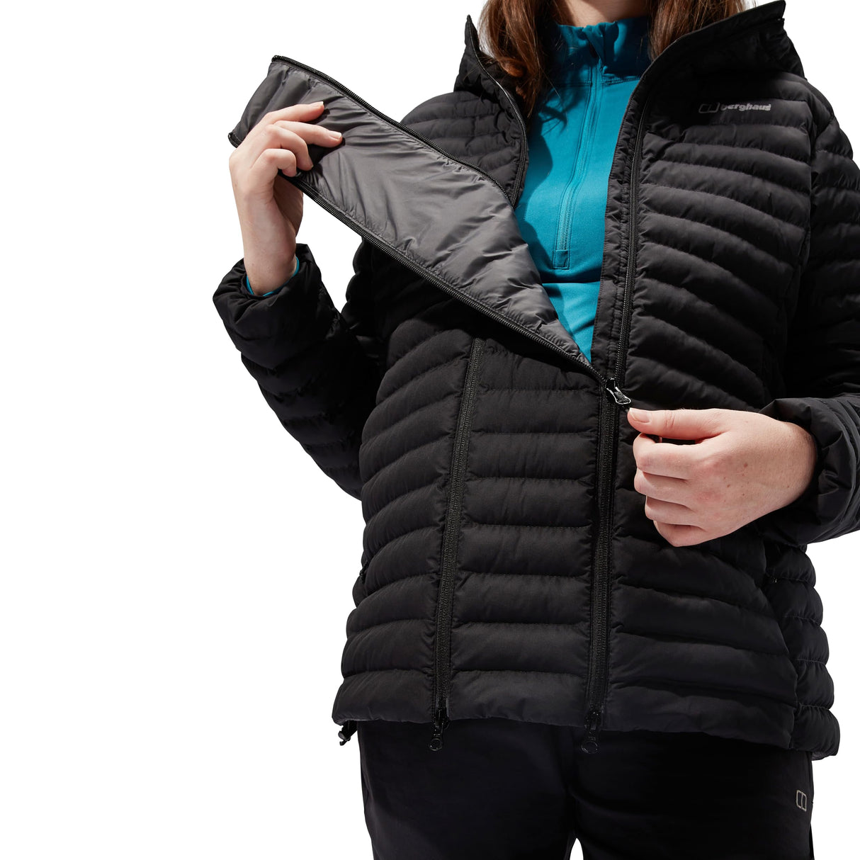 Berghaus Nula Hooded Maternity 2in1 Chaqueta para Mujer, Negro azabache, 40