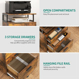 YITAHOME Archivador móvil con Ruedas, cajón con Ruedas, contenedor con cajones, Armario de Oficina, Armario con Ruedas, cajonera para casa o Oficina, 45,7 x 36 x 76,2 cm (marrón Vintage)