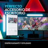 Logitech G Litra Beam, luz LED principal premium para gaming, TrueSoft, soporte de escritorio ajustable, ajustes de brillo/temperatura de color, control de aplicación de escritorio, PC/Mac, Grafito