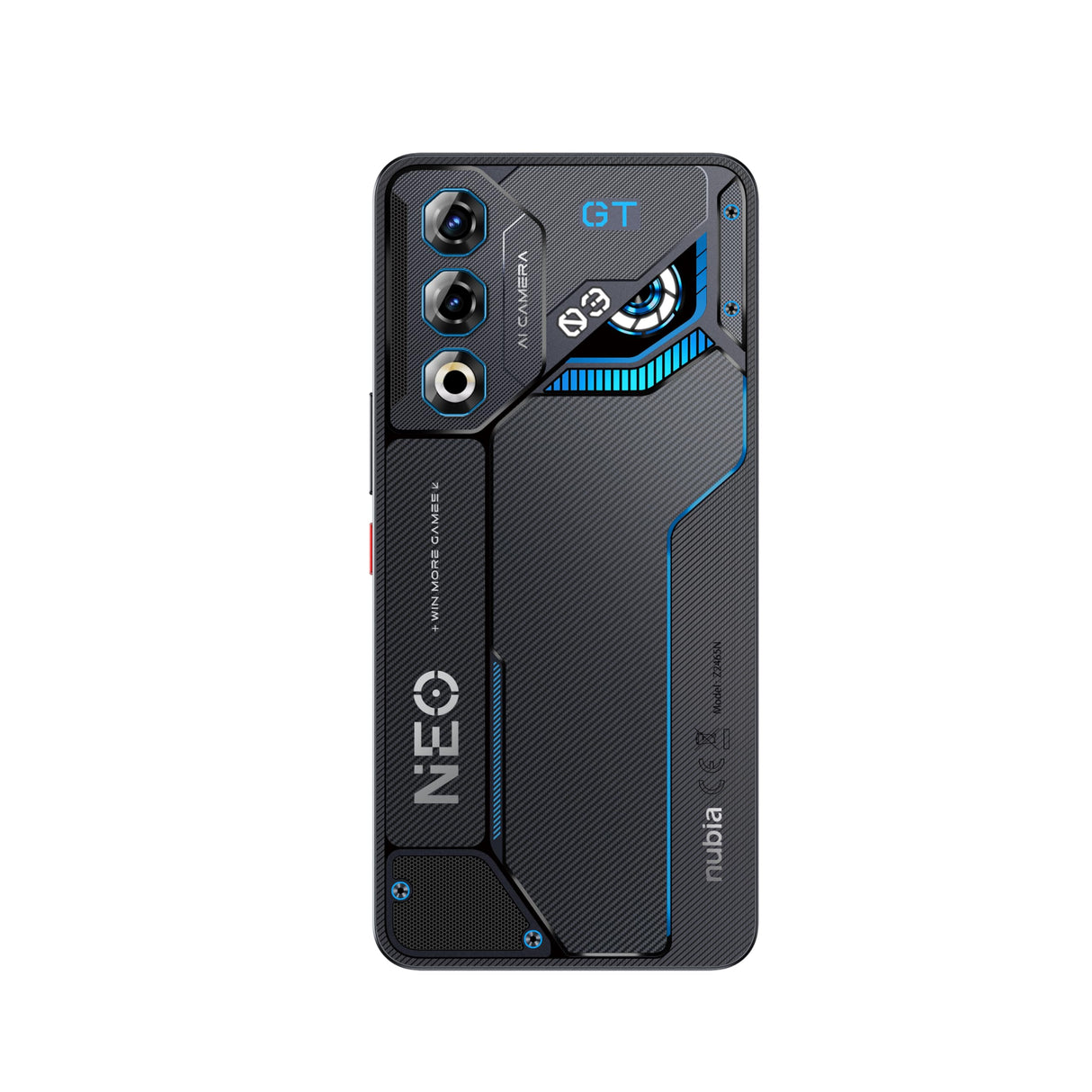 ZTE Nubia Neo 3 GT 5G, Smartphone Gaming con IA, 12GB+256GB, Gatillos Laterales, Luces LED, Pantalla OLED 6,8" 120Hz, Batería 5000mAh, Android 15, Gris