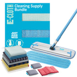 E-Cloth Kit de Suministros de Limpieza de 13 Piezas, Incluye paño de Limpieza de Microfibra y Suministros de fregona, Juego de Limpiador Multiusos para Vidrio, Ventana, Superficie, Suelo, baño, Acero