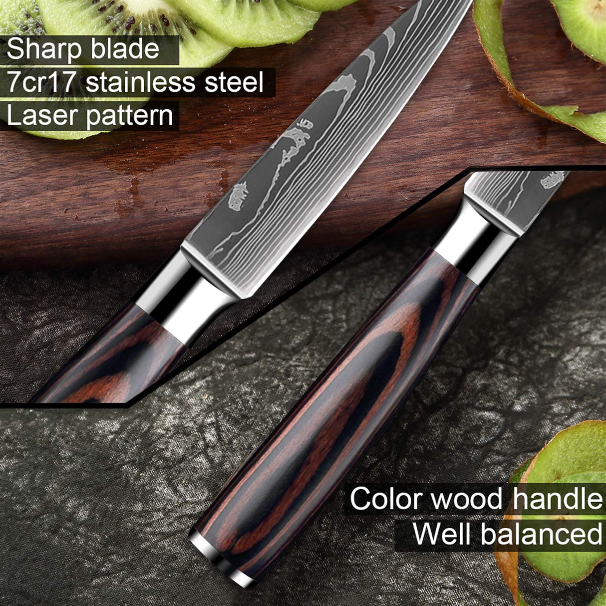 MDHAND Juego de 10 Cuchillos de Cocina, Cuchillos de Chef alemán de, Profesional Set de Cuchillos de Cocina Acero Inoxidable, Set Cocina Antioxidante