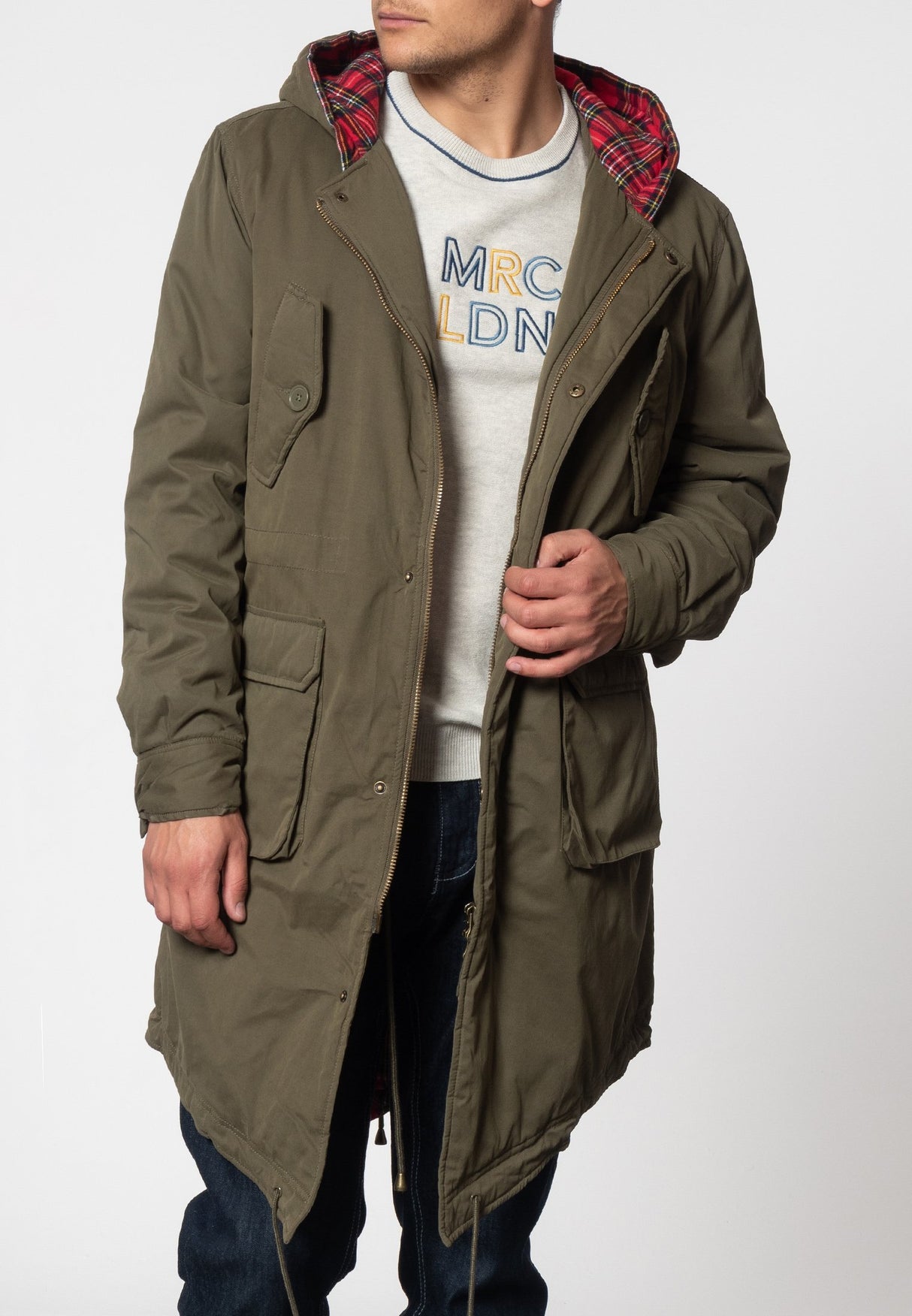 Merc of London Tobias Parka Abrigo, Vert (Combat Green), L para Hombre