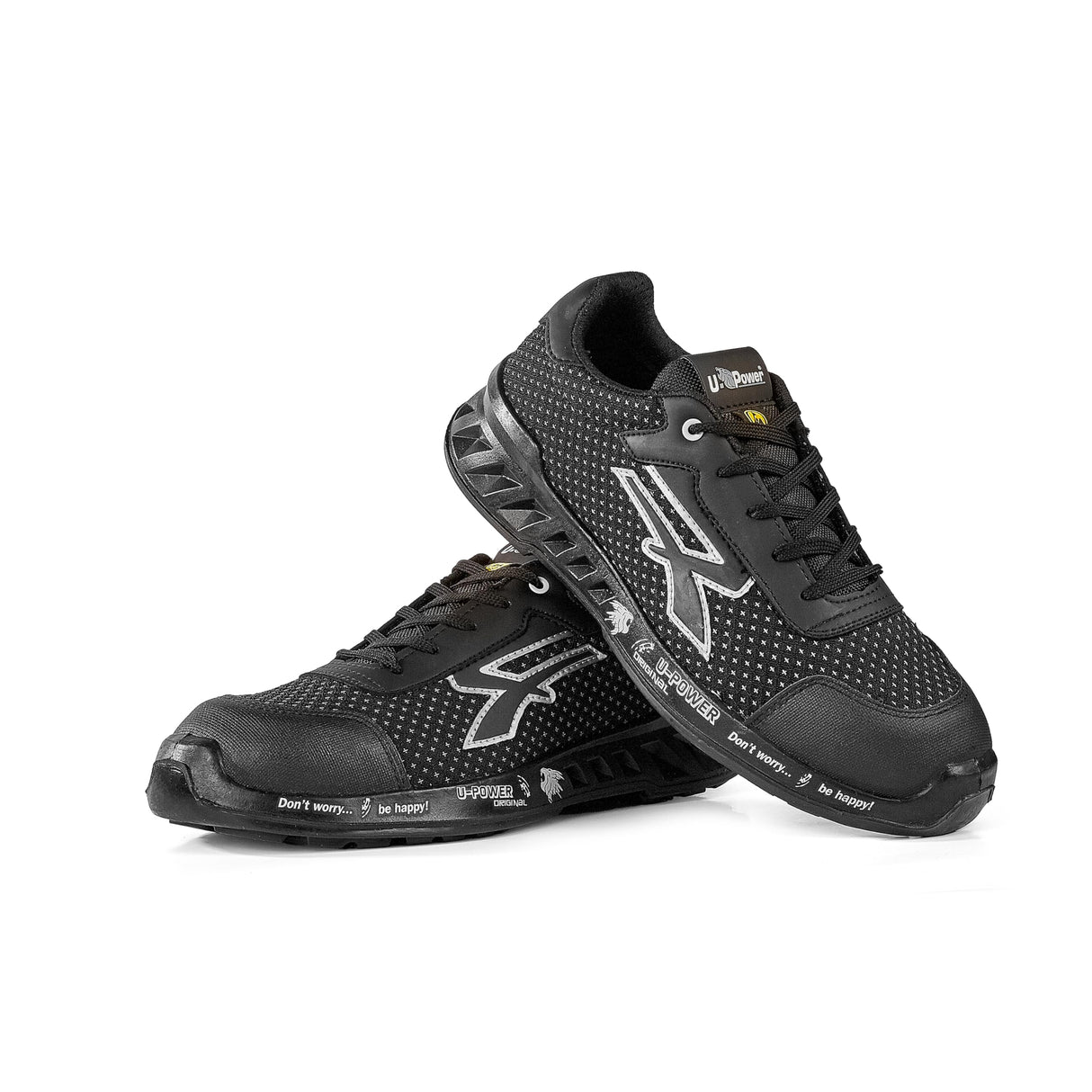 U-Power RV20104 Linea RED LEVE Modelo LOGAN Zapatos de Seguridad Bajos y Ligeros, S3 SRC CI ESD, Negro, 45 Tamaño