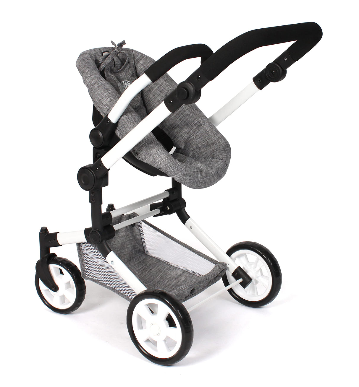 Bayer Chic 2000 - Cochecito para muñecas Linus, 3 en 1 para niños de 4 a 8 años, Juego de Cochecito para muñecas, Vaqueros Grises
