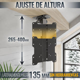 RICOO Soporte TV Techo Giratorio Plegable Televisión 13-33" (33-84cm) D0122 Brazo Universal Televisor LED/LCD/Curvo VESA 75x75-200x200 Negro