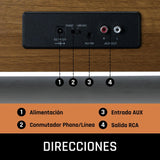 Lenco Tocadiscos LS-410 - Tocadiscos Bluetooth - Altavoces Integrados de 40 W RMS - Tracción por Correa - Preamplificador - Salida RCA y Entrada AUX - Madera LS-410WA Marrón