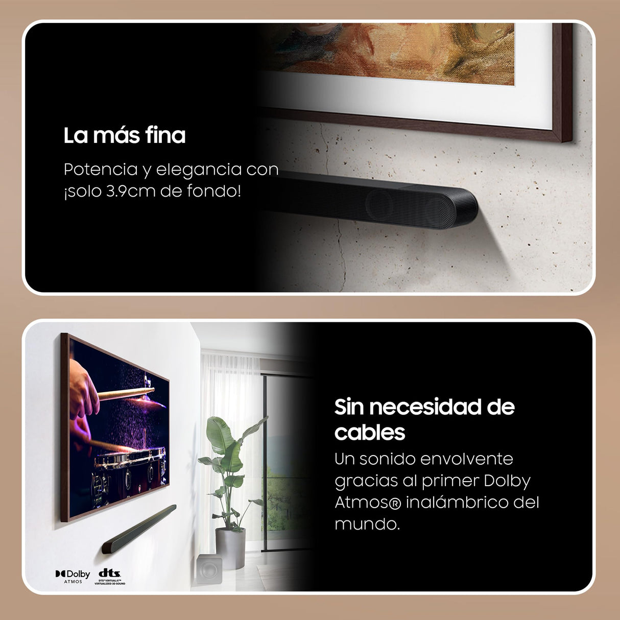 Samsung Barra de Sonido HW-S800D/ZF - Diseño Ultra Slim, Dolby Atmos Inalámbrico, Q-Symphony, 3.1.2 Canales y SpaceFit Sound Pro
