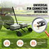 VEVOR Cortacéspedes de Remolque detrás de 1219 x 1140 x 865 mm con 24 Púas de Acero con Resorte, Rastrillo de Césped para ATV o Cortacésped, con Mango de Elevación para Césped de Granja de Jardín