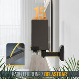 RICOO Soporte Altavoz para Pared (2 Piezas) Giratorio Inclinable Brazo para bafles Wall-Mount Universal LH051-B Negro