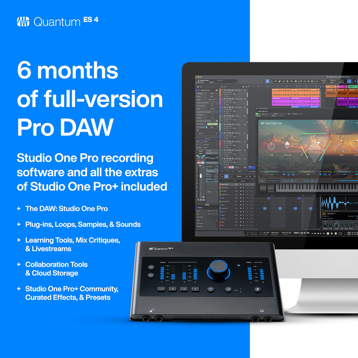 PreSonus Quantum ES 4, USB-C Audio Interface, 2x2, 24-bit / 192 kHz