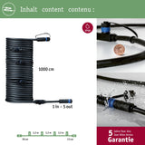 Paulmann 93930 Plug & Shine Connector exterior 10 m 1in-5out IP68 2x1,5 mm² 93930 Cable de extensión, cable de conexión, iluminación exterior, Negro