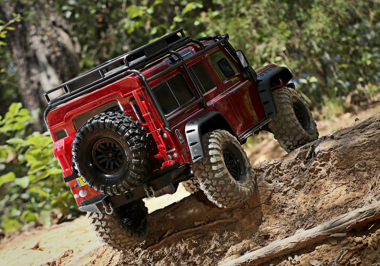 Traxxas Landrover Defender Rojo Brushed Auto RC Eléctrico Crawler 4 Ruedas de tracción (4WD) Listo para funcionar (RTR) 2.4