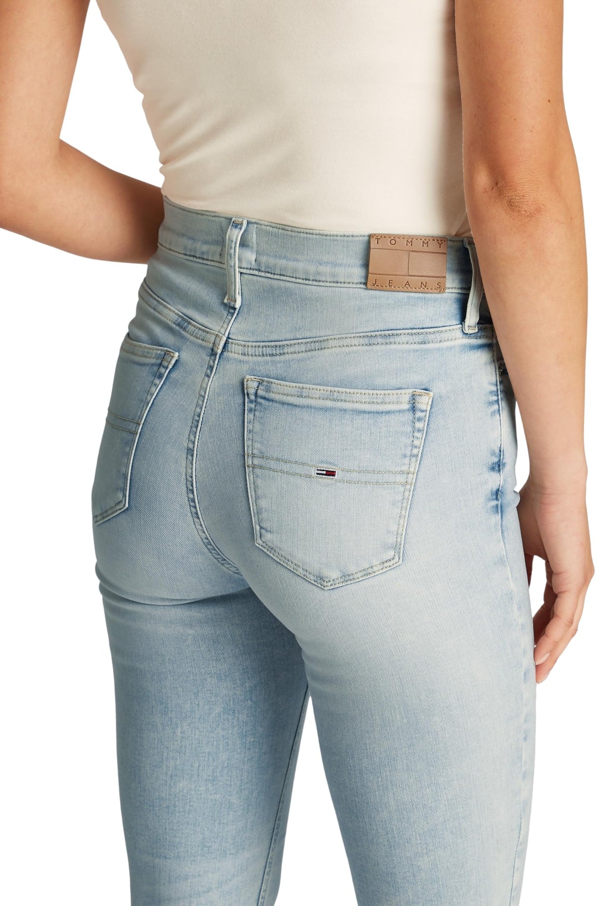 Tommy Jeans Nora MD Skn ANK Zip Bi1213 Dw0Dw20034 Ceñido, Denim (Denim Ultra Light), 34W / 28L para Mujer