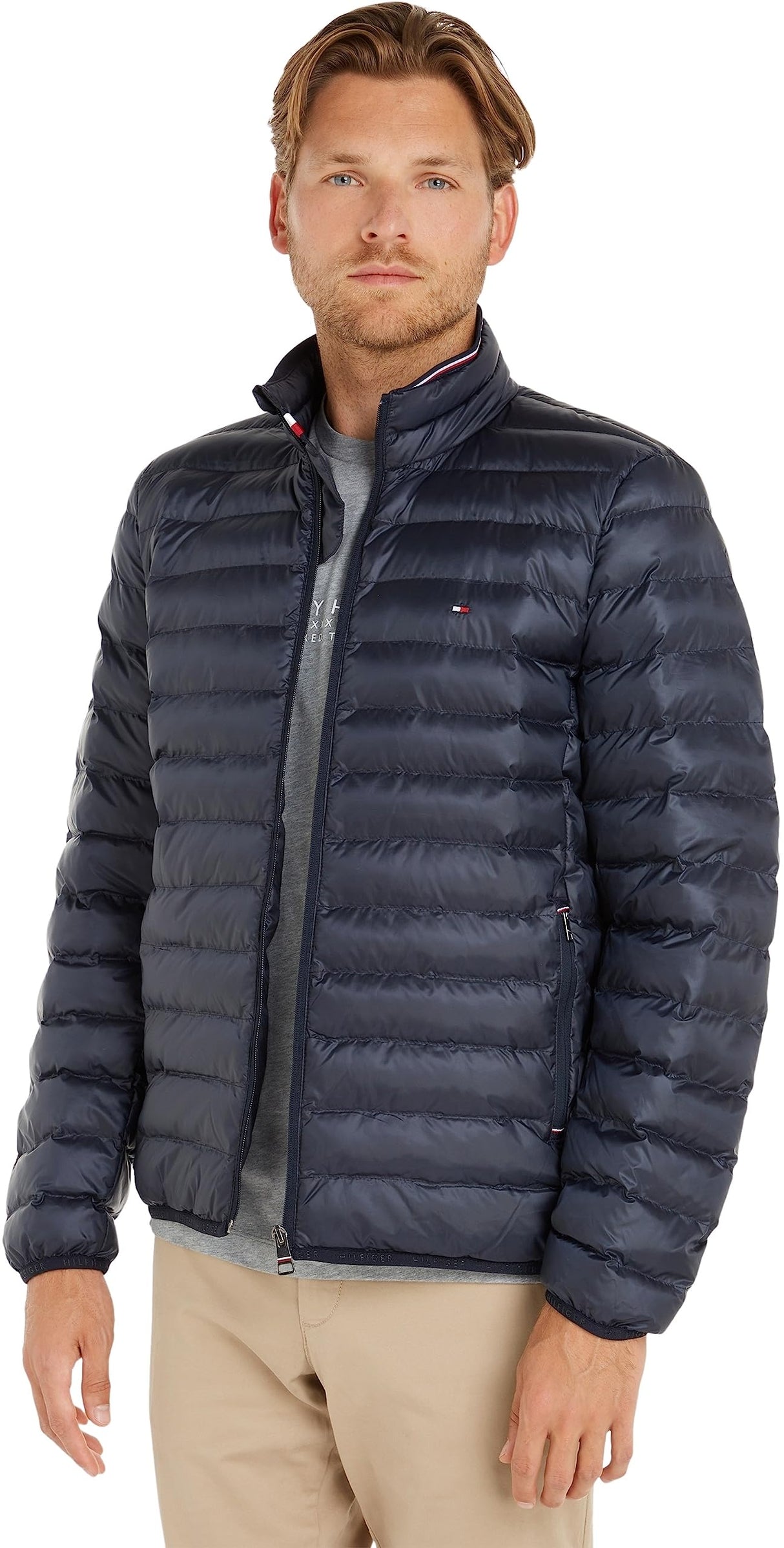Tommy Hilfiger Packable Recycled Jacket Mw0mw18763 Chaquetas de Tejido, Azul (Desert Sky), L Hombre