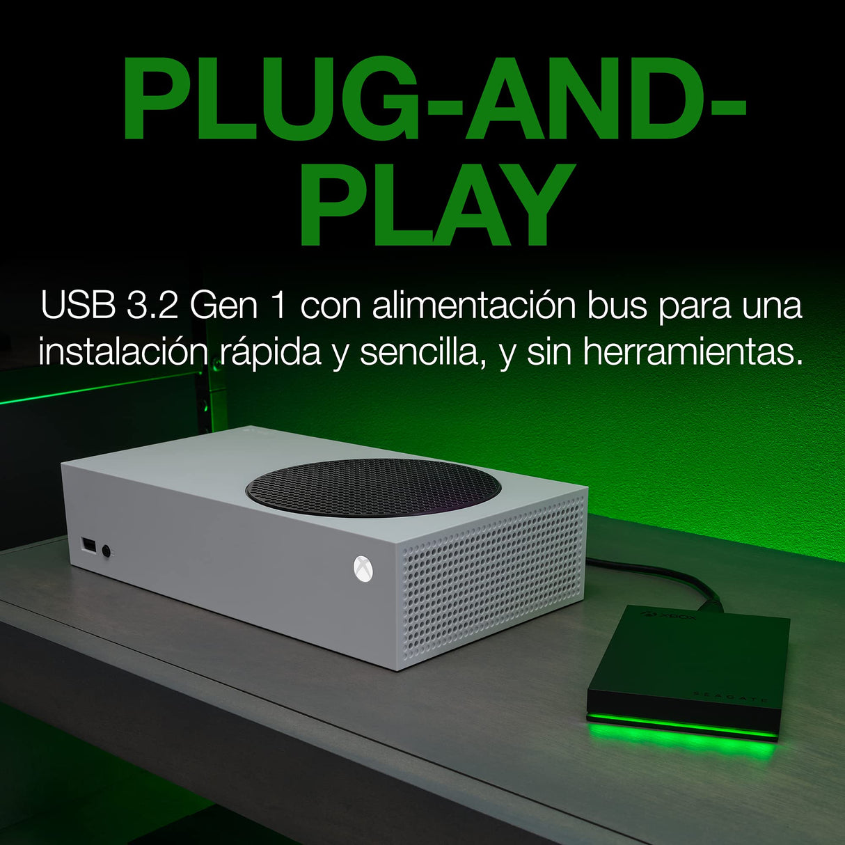 Seagate Game Drive for Xbox 5TB, Unidad de disco duro (HDD) externa portátil, USB 3.2 Gen 1, negra, certificación Xbox, LED RGB, Rescue Services (STKX5000100)