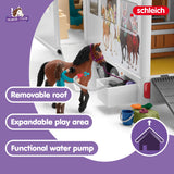 Schleich Horse Club 42619 — Set Transporte de Caballos con Remolque y 3 Figuras, 227 Piezas — Animales de Juguete Coleccionables — Set de Caballos — Juguetes para Niños de 5 Años o Más