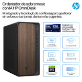 HP Ordenador de sobremesa OmniDesk AI (Intel Core Ultra 7 265, 32GB DDR5, 1TB SSD, NVIDIA GeForce RTX 5060, Windows 11 Home) - Wood