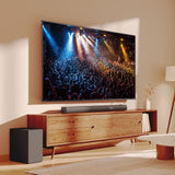 Hisense HS3100 - Barra de Sonido 3.1, 480W, Dolby Audio, DTS Virtual X, Bluetooth 5.3, HDMI ARC/Optical/AUX/USB, 6 Modos de Sonido, Modo TV, EzPlay