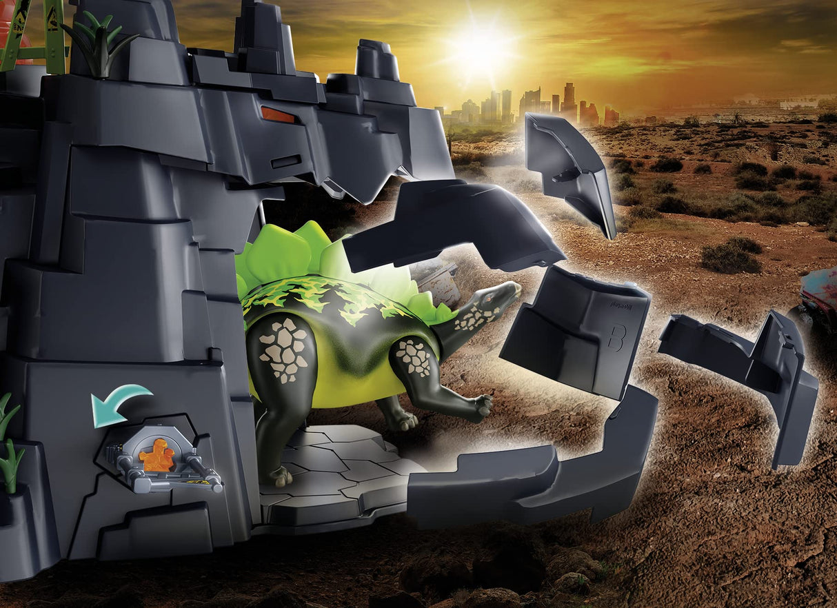 PLAYMOBIL Dino Rise 70623 Dino Rock, con Efecto de luz, Sonido y vibración, A Partir de 5 años