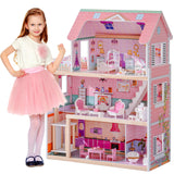 ROBUD Casa de muñecas de Madera para niños, casa de muñecas Regalo para niñas y niños de 3, 4, 5, 6 años