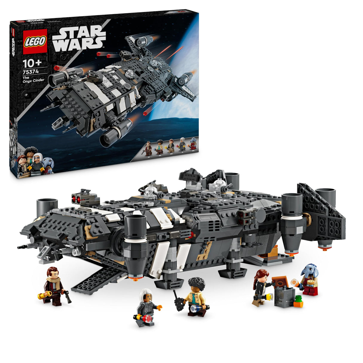 LEGO Star Wars: Skeleton Crew The Onyx Cinder Juguete de Construcción Infantil con Nave Estelar de Colección, 5 Minifiguras de Personajes, Regalo para Niños, Niñas y Fans de 10 Años o Más 75374