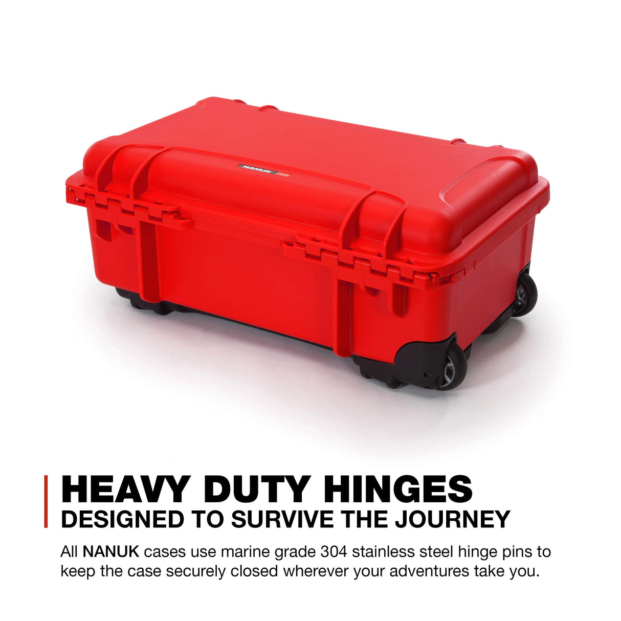 Nanuk Wheeled Series 935 NK-7 Maleta de protección Impermeable de Resina Ligera y Divisor Acolchado, Color Rojo