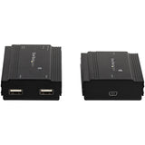 StarTech.com Hub Concentrador Extensor USB 2.0 de 4 Puertos por un Solo Cable Ethernet CAT5e/CAT6 RJ45-100m - Juego de Alargador USB - Caja de Metal - Alimentación Externa - 480 Mbps (USB2004EXT100)