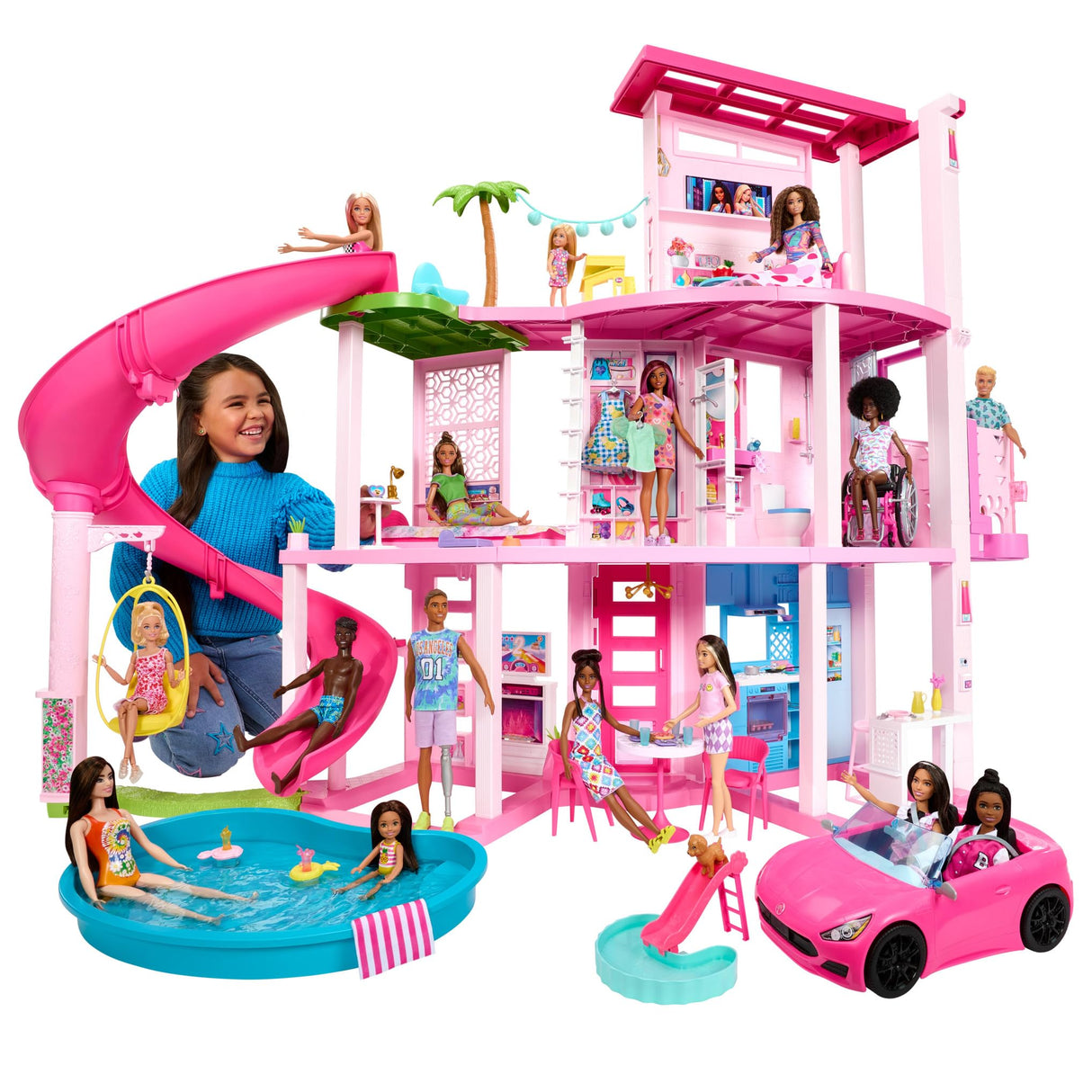 Barbie Dreamhouse 2023 Casa para muñecas de Juguete de 3 Plantas con +75 Muebles y Accesorios, +3 años (Mattel HMX10)